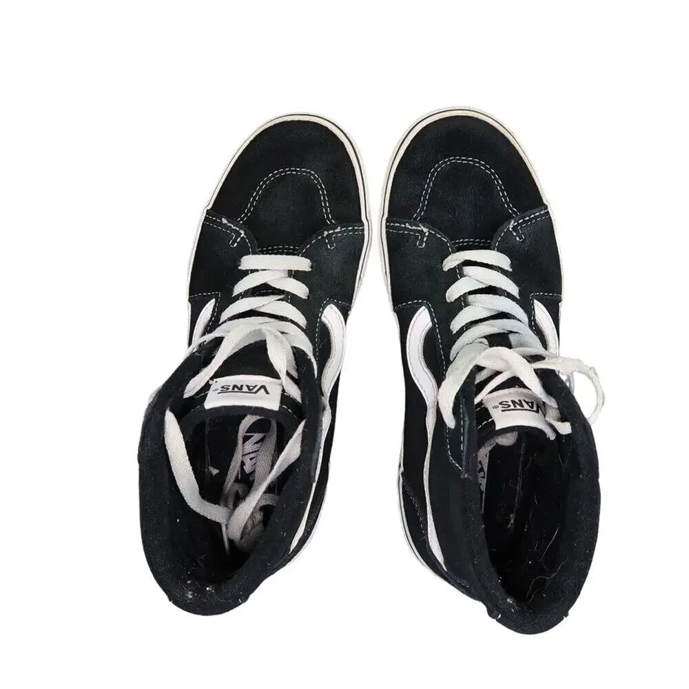 Vans Shoes Kids 3.5 Sneaker Sk8 Hi Skate Casual Suede Lace Up Black Active Youth